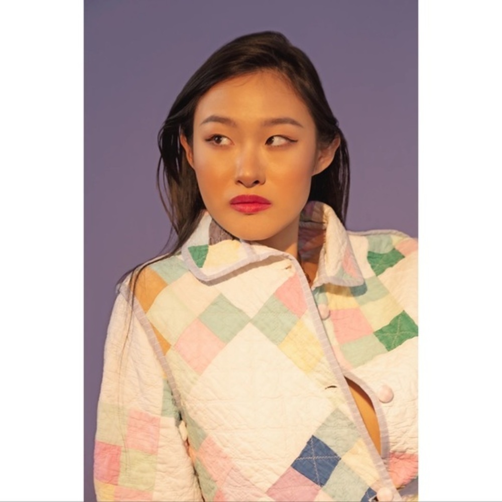 Lindsey Berns Rare Colorblock Embroidered Quilt Coat - Picture 3 of 9